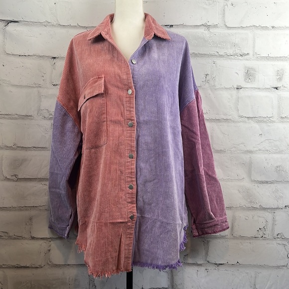 POL Mona Purple Tomato Corduroy Jacket - Picture 8 of 16